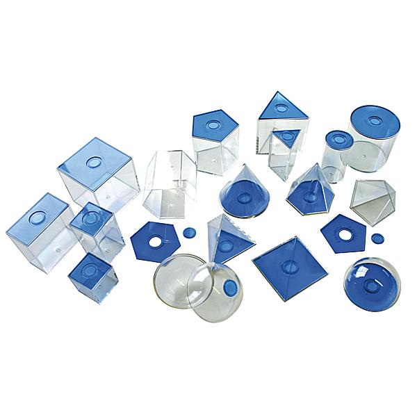 Geometrische Körper, transparent (blau) klein